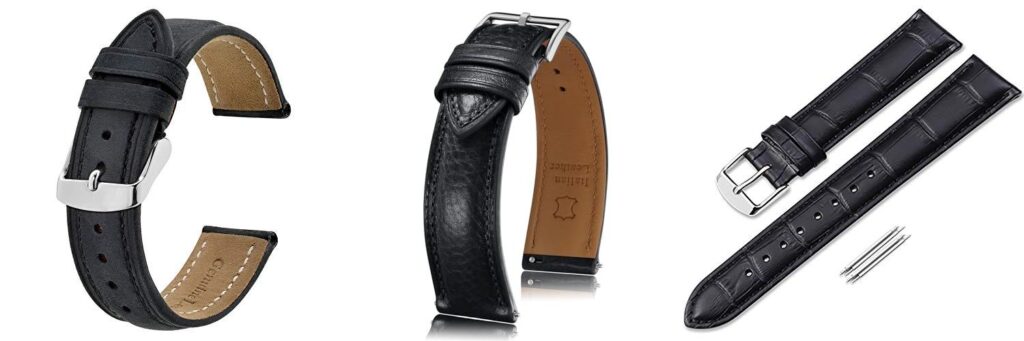 Black Leather Strap Watches combined image