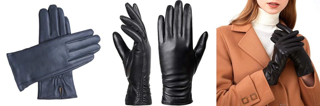 Cashmere Lined Leather Gloves combined image