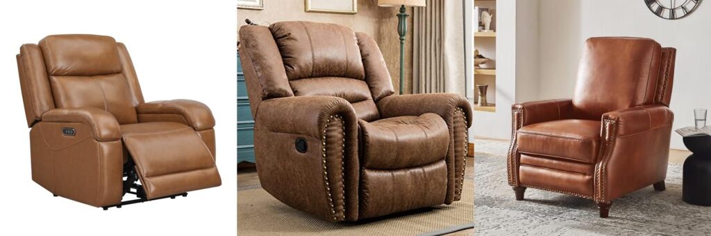 Full Grain Leather Recliner combined image