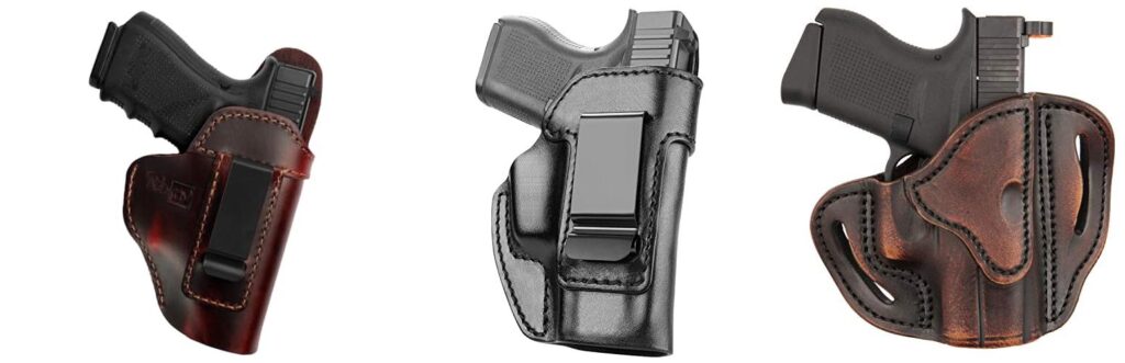 Glock 43x Leather Holster combined image