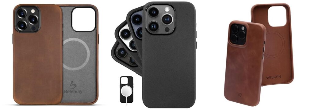 Iphone 15 Pro Leather Case combined image
