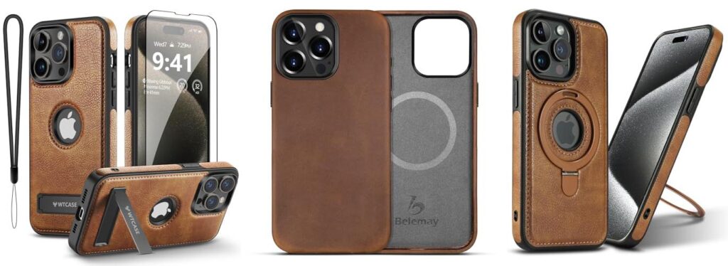 Leather Cases For Iphone 15 Pro Max combined image
