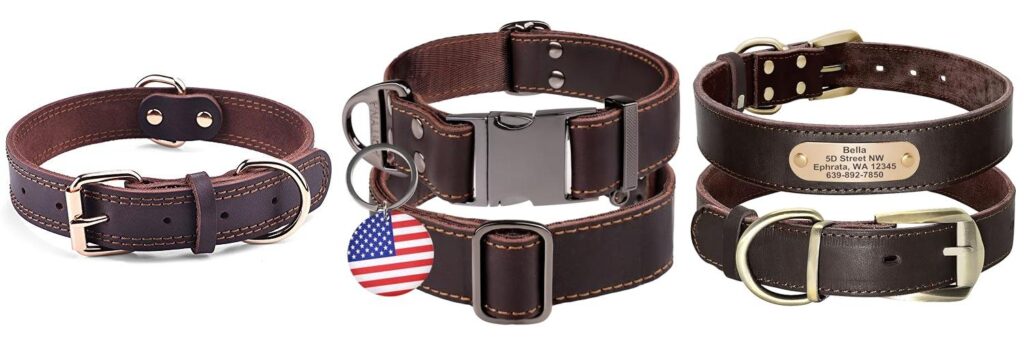 Leather Dog Collars For Large Dogs combined image