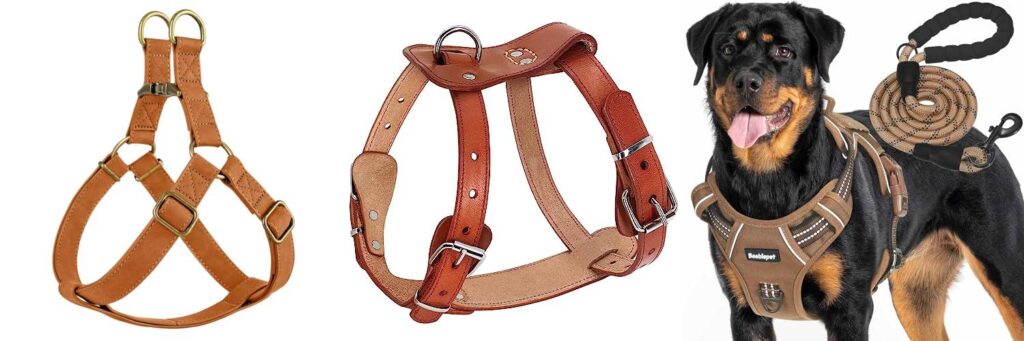 Leather Dog Harness combined image