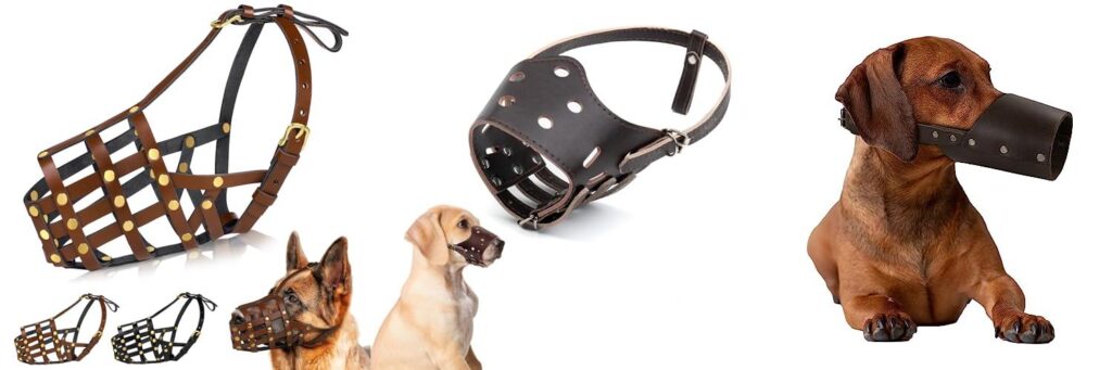 Leather Dog Muzzle combined image