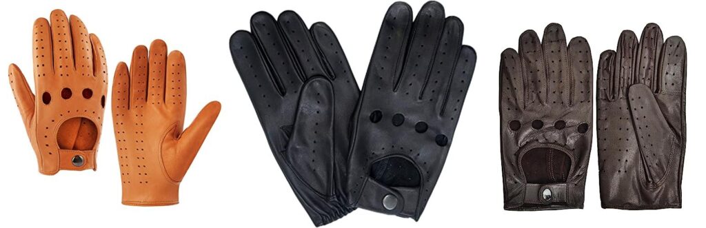 Leather Driving Gloves Men combined image