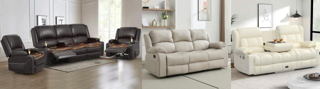 Leather Recliner Sofa combined image