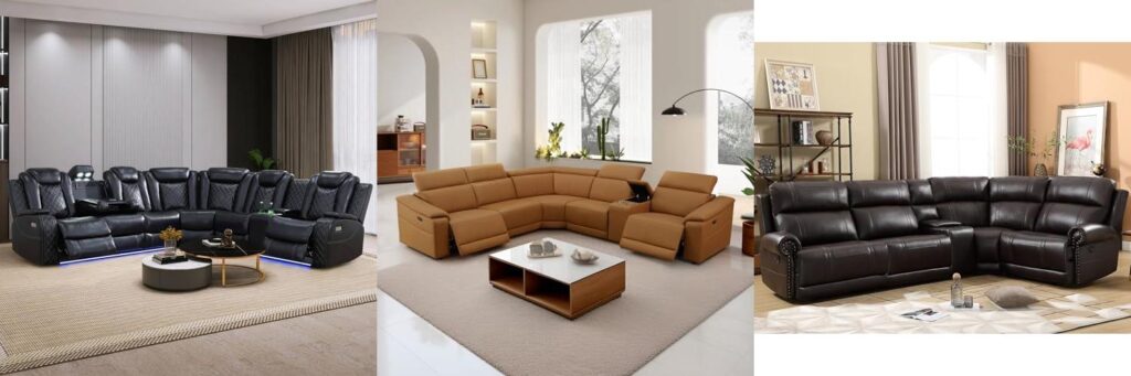 Leather Reclining Sectionals combined image