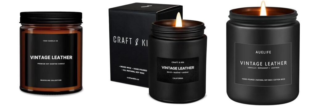 Leather Scented Candle combined image