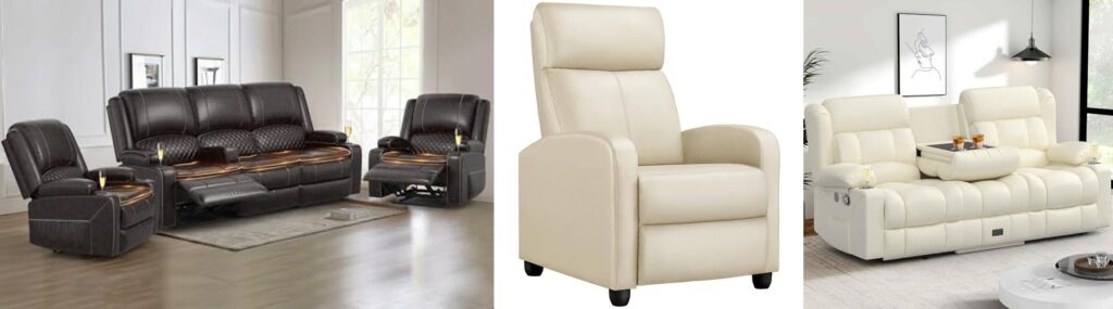Leather Sofa Recliner combined image