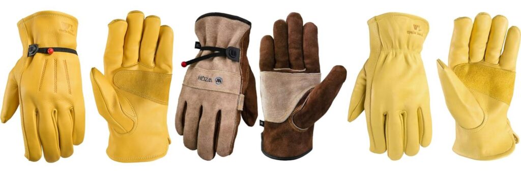 Leather Work Gloves For Men combined image