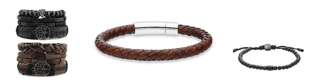 Mens Leather Bracelet combined image