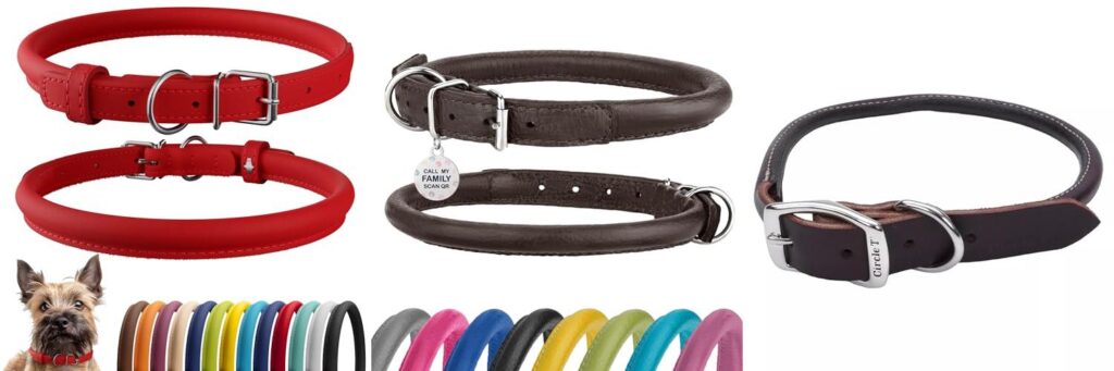 Rolled Leather Dog Collar combined image