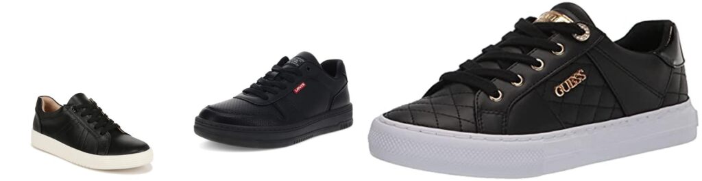 Black Leather Sneakers WomenS combined image