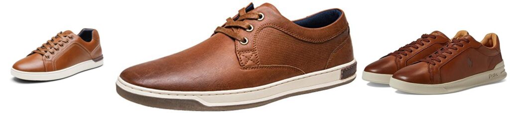 Brown Leather Sneakers combined image 1