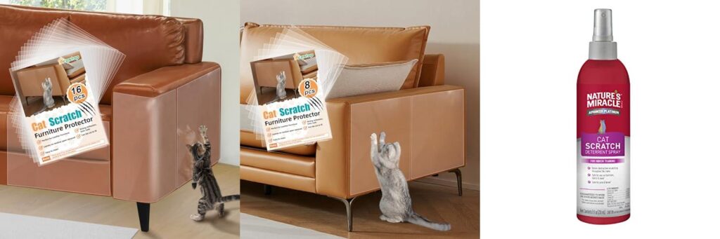Cat Scratch Deterrent For Leather Furniture combined image