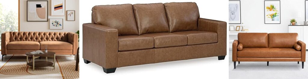 Contemporary Leather Sofa combined image 1