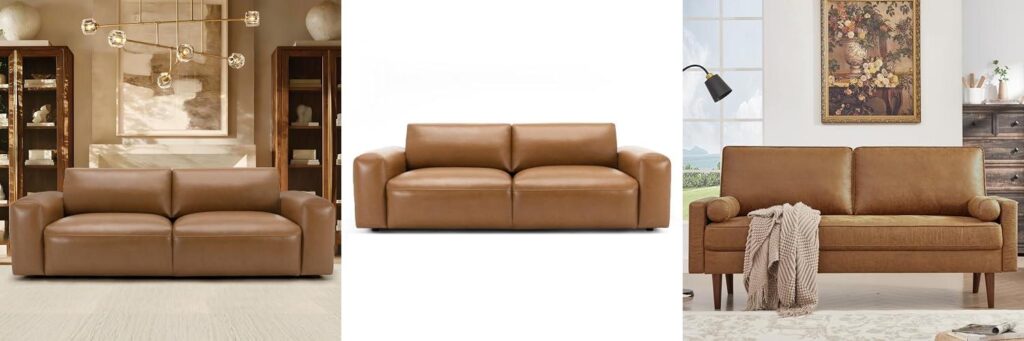 Deep Seat Leather Sofa combined image