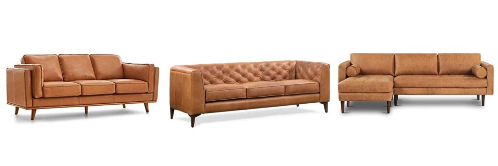 Full Grain Leather Sofa combined image