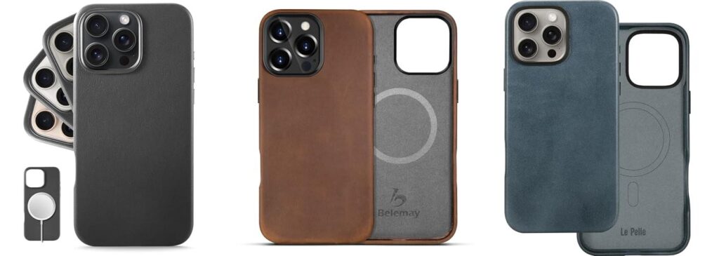 Iphone 16 Pro Leather Case combined image