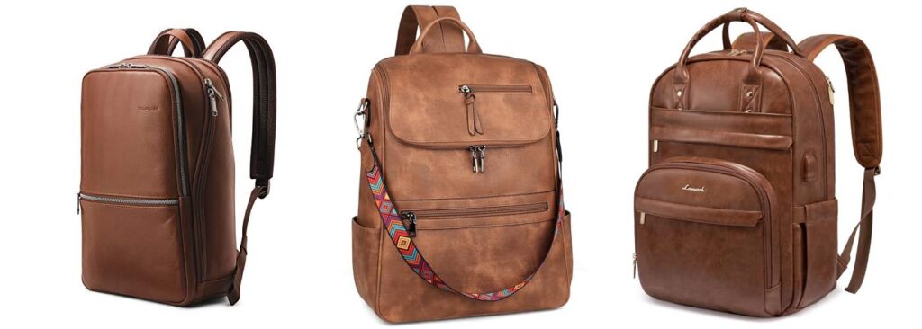 Leather Backpacks For Women combined image