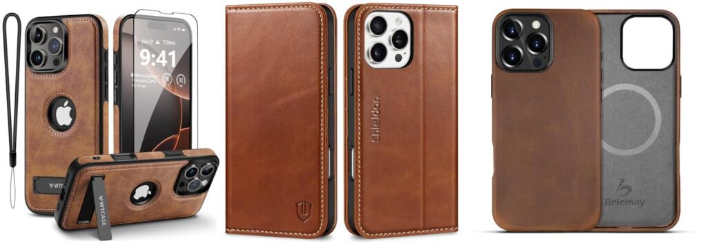 Leather Case For Iphone 16 Pro Max combined image
