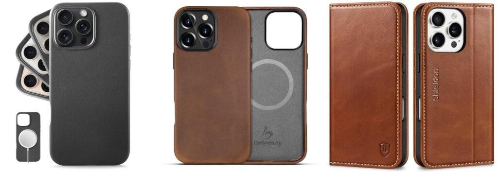 Leather Case For Iphone 16 Pro combined image