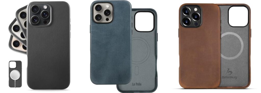 Leather Case Iphone 16 Pro combined image