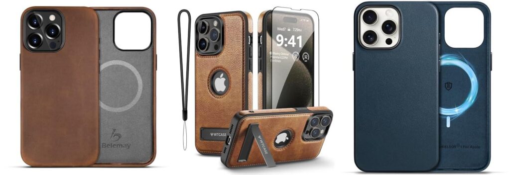 Leather Iphone 15 Pro Max Case combined image