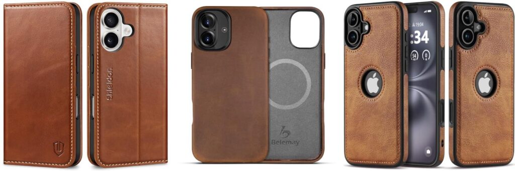 Leather Iphone 16 Cases combined image