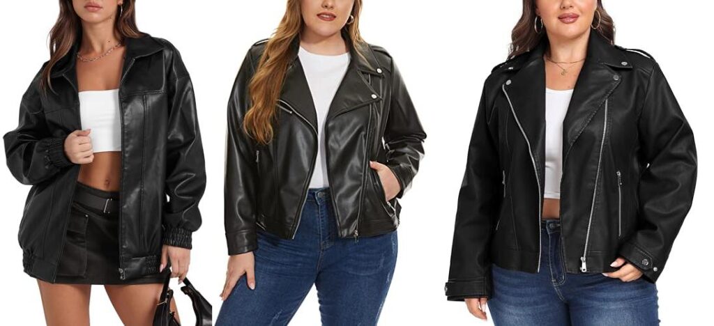 Leather Jacket For Plus Size combined image