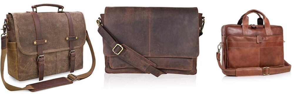 Leather Mens Messenger Bag combined image