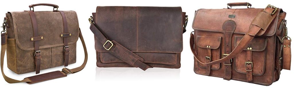 Leather Messenger Bag For Men combined image