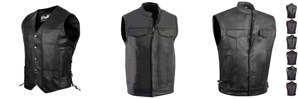 Leather Motorcycle Vest combined image