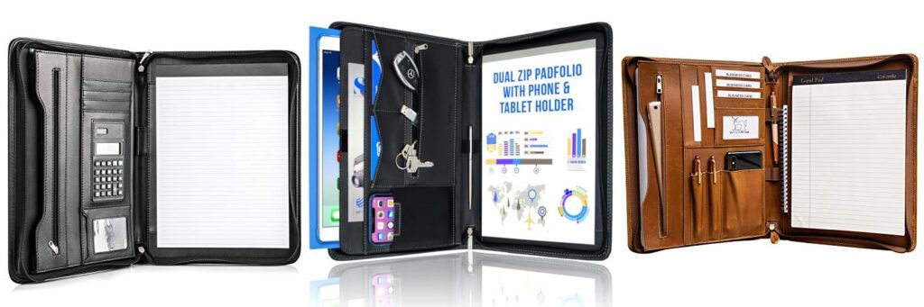 Leather Portfolio With Zipper combined image