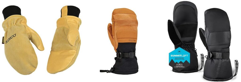 Leather Ski Mittens combined image