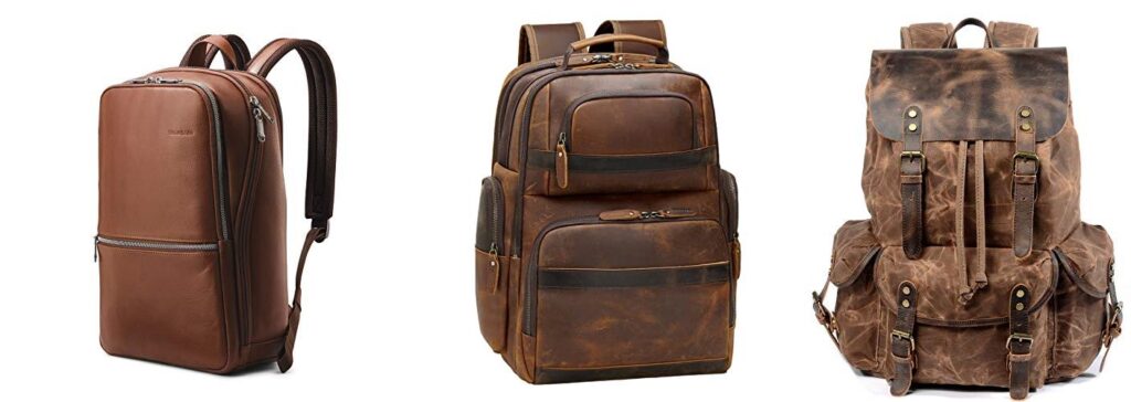 MenS Leather Backpack combined image 1