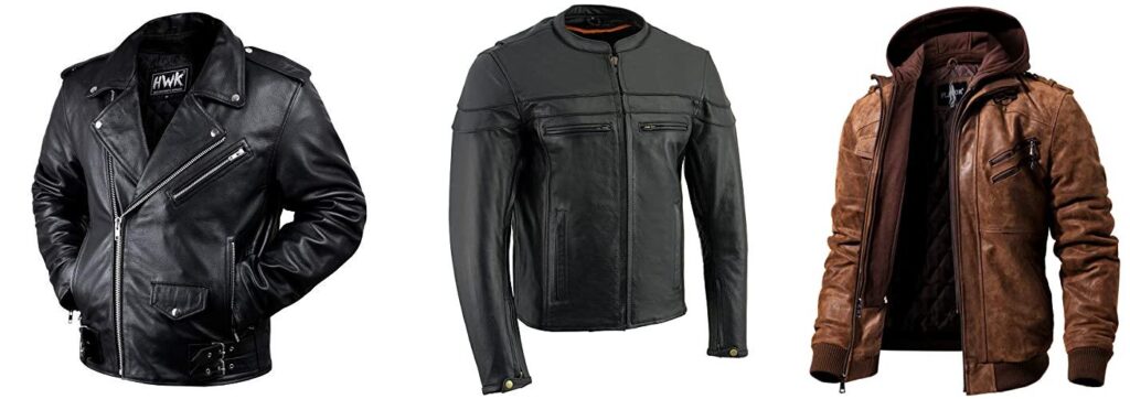 MenS Leather Motorcycle Jacket combined image