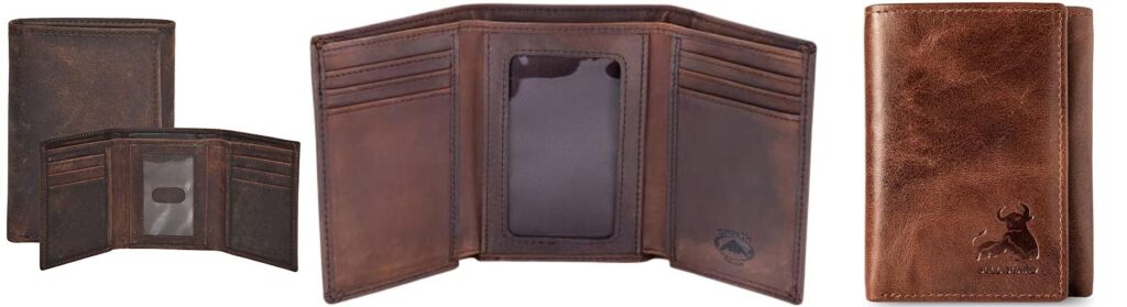 MenS Leather Trifold Wallet combined image