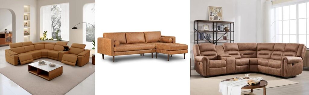 Quality Leather Sectional combined image