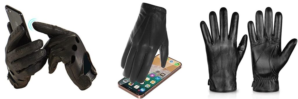 Touch Screen Leather Gloves combined image