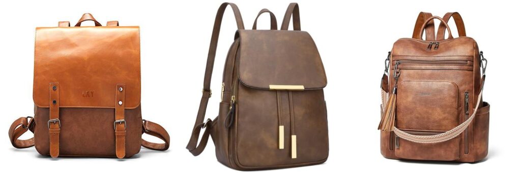 Vegan Leather Backpacks combined image 1