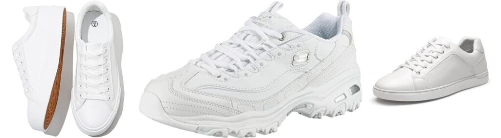 White Leather Shoes combined image