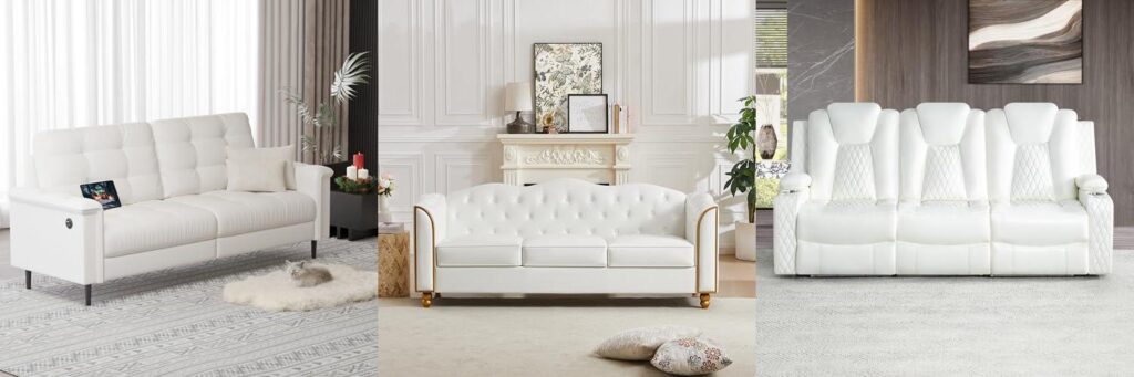White Leather Sofa combined image