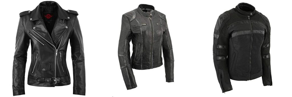 WomenS Leather Motorcycle Jacket combined image