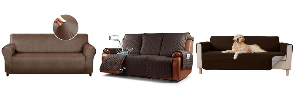 couch cover for leather sofa combined image