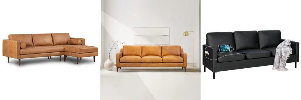 deal on leather couches combined image