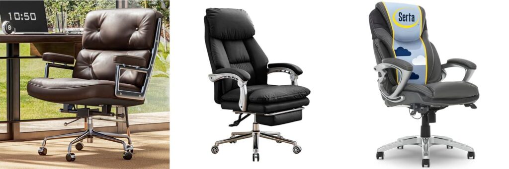 genuine leather office chair combined image