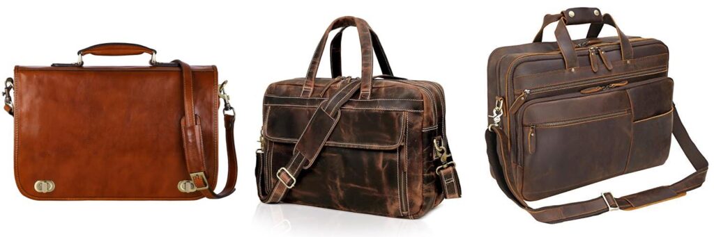 italian leather briefcase combined image