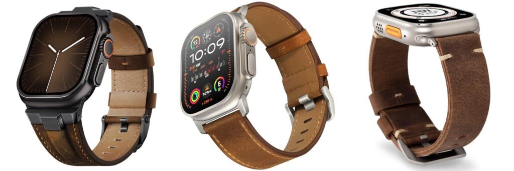 leather apple watch ultra band combined image